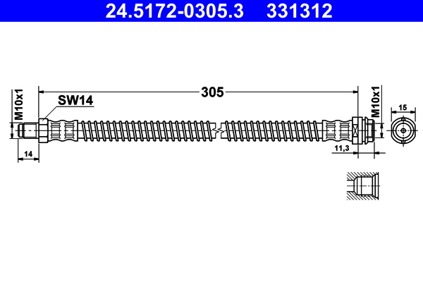 Тормозной шланг   24.5172-0305.3   ATE
