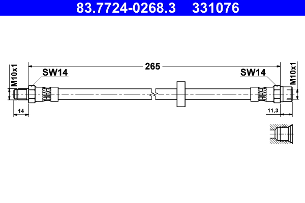 Тормозной шланг   83.7724-0268.3   ATE
