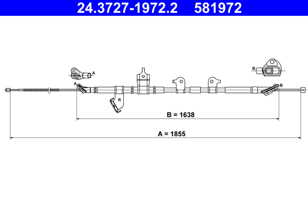 Тросик, cтояночный тормоз   24.3727-1972.2   ATE