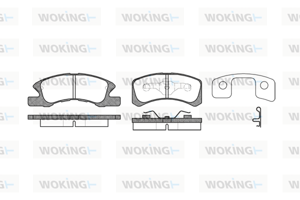 Комплект гальмівних накладок, дискове гальмо   P10113.02   WOKING