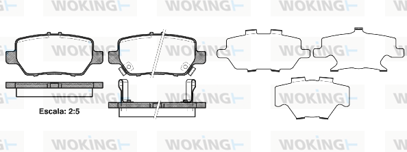 Комплект гальмівних накладок, дискове гальмо   P10683.02   WOKING