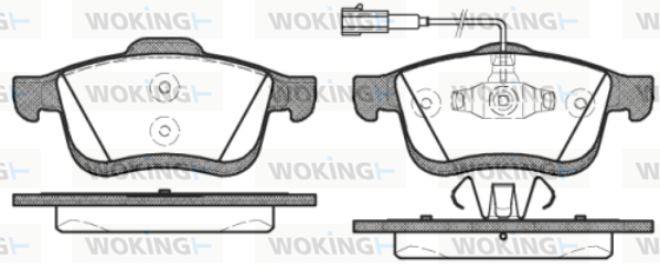 Комплект гальмівних накладок, дискове гальмо   P10833.22   WOKING