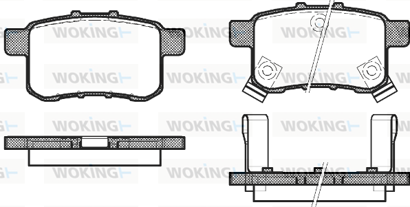 Комплект гальмівних накладок, дискове гальмо   P12323.02   WOKING