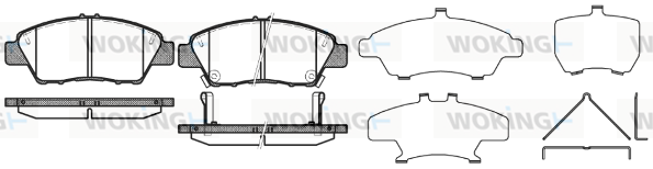 Комплект гальмівних накладок, дискове гальмо   P12583.02   WOKING