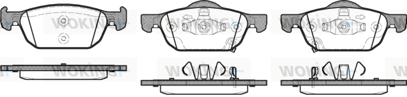 Комплект гальмівних накладок, дискове гальмо   P12843.02   WOKING