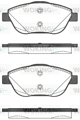 Комплект гальмівних накладок, дискове гальмо   P12923.10   WOKING