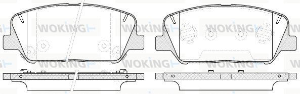 Комплект гальмівних накладок, дискове гальмо   P12983.12   WOKING