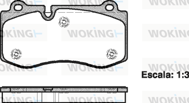 Комплект тормозных колодок, дисковый тормоз   P13023.00   WOKING