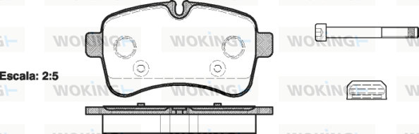 Комплект тормозных колодок, дисковый тормоз   P13823.00   WOKING