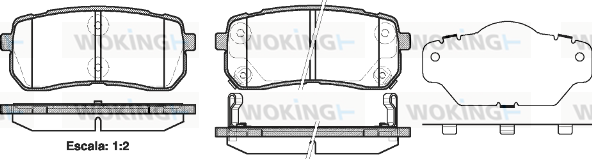 Комплект тормозных колодок, дисковый тормоз   P13883.02   WOKING