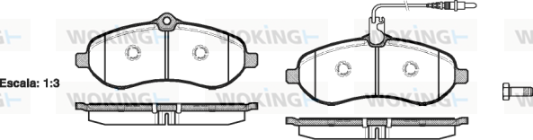 Комплект гальмівних накладок, дискове гальмо   P13923.01   WOKING