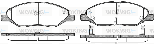 Комплект гальмівних накладок, дискове гальмо   P13933.02   WOKING