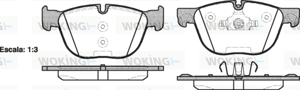 Комплект гальмівних накладок, дискове гальмо   P13973.00   WOKING