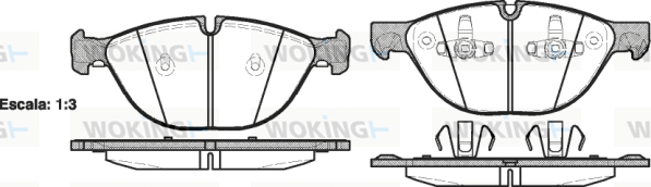 Комплект гальмівних накладок, дискове гальмо   P13983.00   WOKING