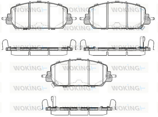 Комплект гальмівних накладок, дискове гальмо   P14083.22   WOKING