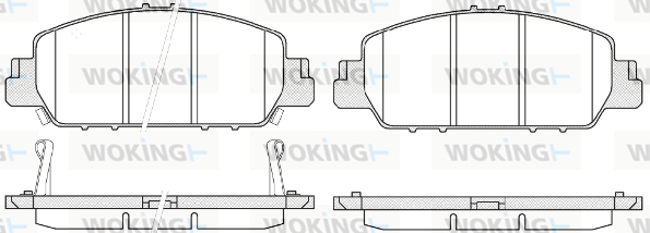 Комплект гальмівних накладок, дискове гальмо   P14483.02   WOKING