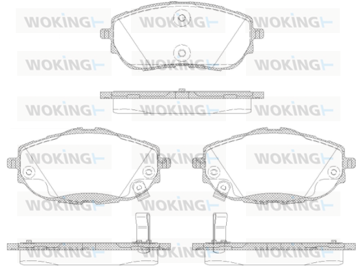 Комплект гальмівних накладок, дискове гальмо, WOKING P14613.02 Комплект гальмівних накладок, дискове гальмо, WOKING P14613.02