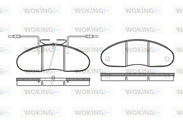 Комплект гальмівних накладок, дискове гальмо   P1483.02   WOKING