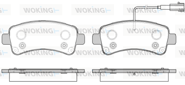 Комплект гальмівних накладок, дискове гальмо   P14883.02   WOKING