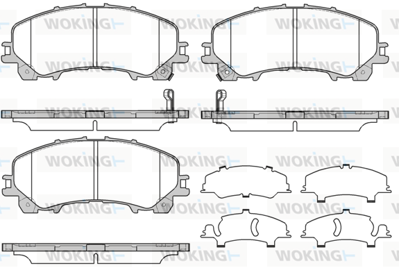 Комплект гальмівних накладок, дискове гальмо   P15073.12   WOKING