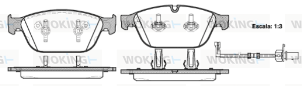 Комплект тормозных колодок, дисковый тормоз   P15433.02   WOKING