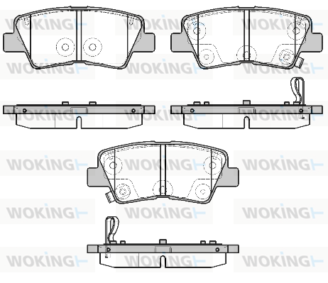 Комплект гальмівних накладок, дискове гальмо   P19073.02   WOKING