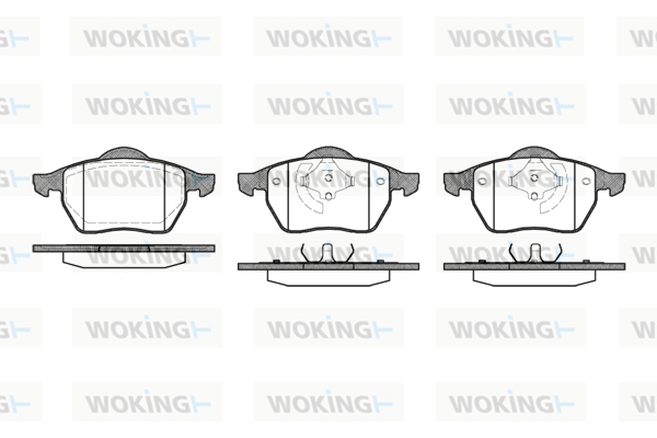 Комплект гальмівних накладок, дискове гальмо   P2903.01   WOKING