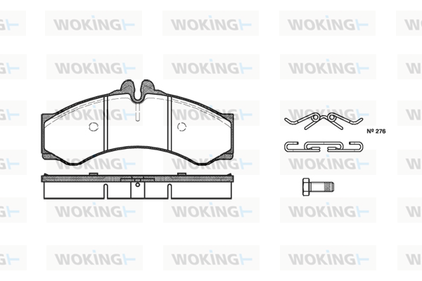 Комплект тормозных колодок, дисковый тормоз   P7143.00   WOKING