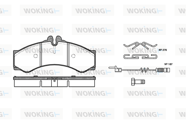 Комплект тормозных колодок, дисковый тормоз   P7143.02   WOKING