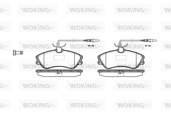 Комплект гальмівних накладок, дискове гальмо   P7343.04   WOKING