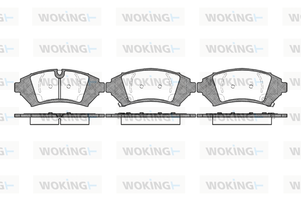 Комплект гальмівних накладок, дискове гальмо   P7413.12   WOKING
