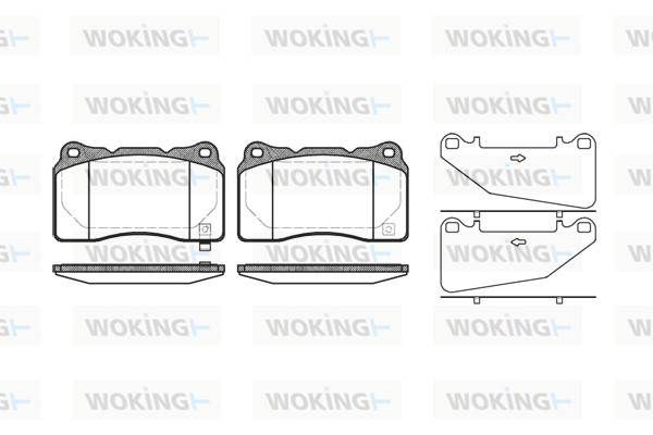 Комплект гальмівних накладок, дискове гальмо   P7663.32   WOKING