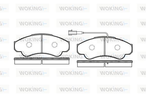 Комплект гальмівних накладок, дискове гальмо   P8593.01   WOKING