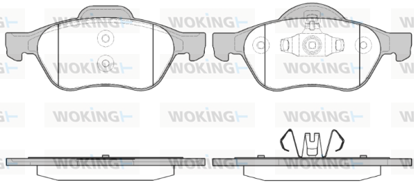 Комплект гальмівних накладок, дискове гальмо   P8623.40   WOKING