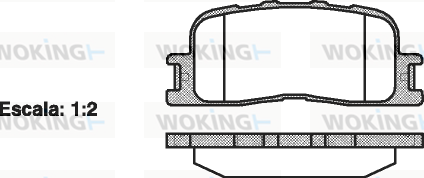 Комплект гальмівних накладок, дискове гальмо   P9543.00   WOKING