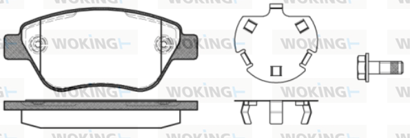 Комплект гальмівних накладок, дискове гальмо   P9583.30   WOKING