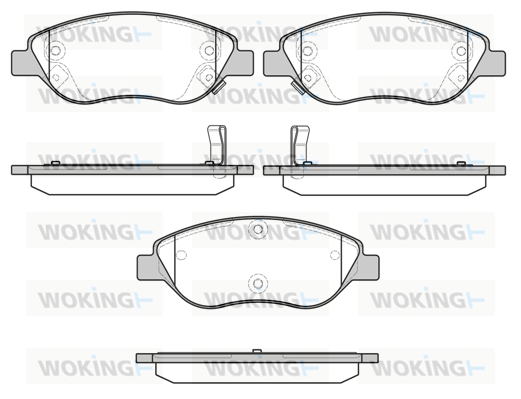 Комплект гальмівних накладок, дискове гальмо   P9603.12   WOKING