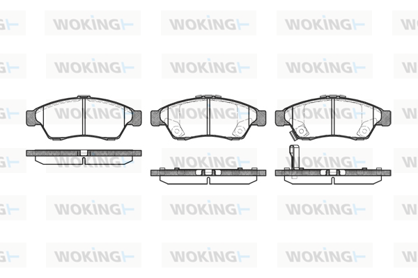 Комплект тормозных колодок, дисковый тормоз   P9753.01   WOKING