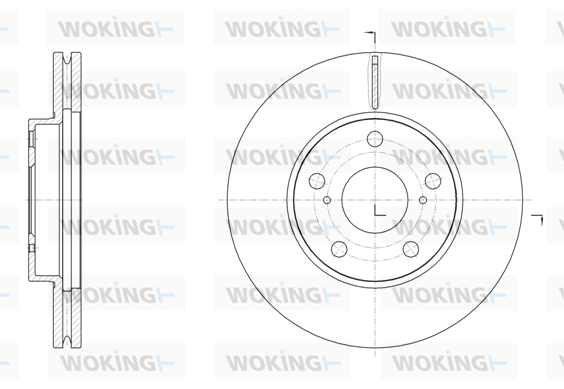Тормозной диск   D61539.10   WOKING