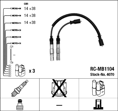 Комплект проводів високої напруги   4070   NGK