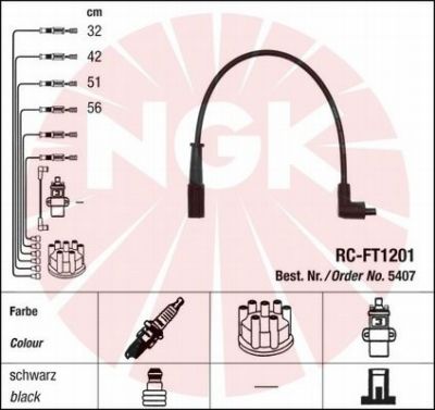 Комплект проводів високої напруги   5407   NGK