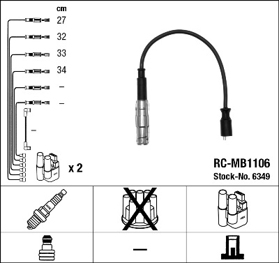 Комплект проводов зажигания   6349   NGK