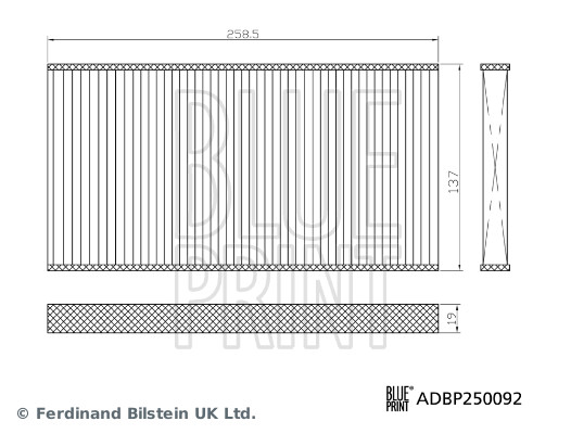 Комплект фильтра, салонный воздух   ADBP250092   BLUE PRINT