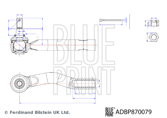 Наконечник, поперечна кермова тяга   ADBP870079   BLUE PRINT