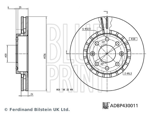 Тормозной диск ADBP430011 BLUE PRINT #2