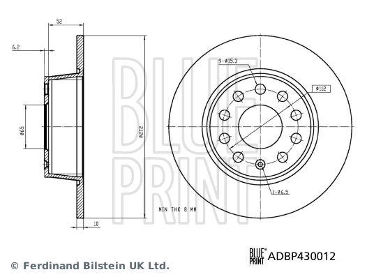 Тормозной диск ADBP430012 BLUE PRINT #2