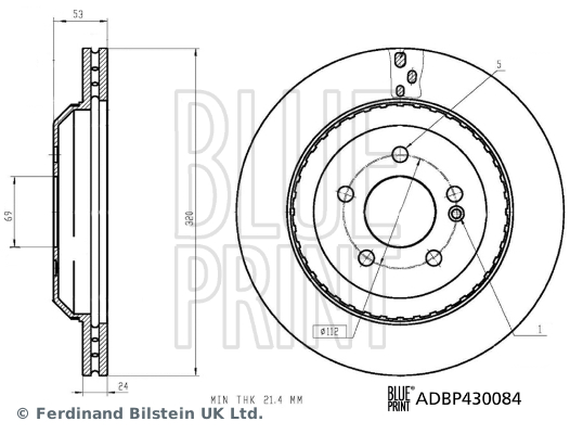 Гальмівний диск   ADBP430084   BLUE PRINT