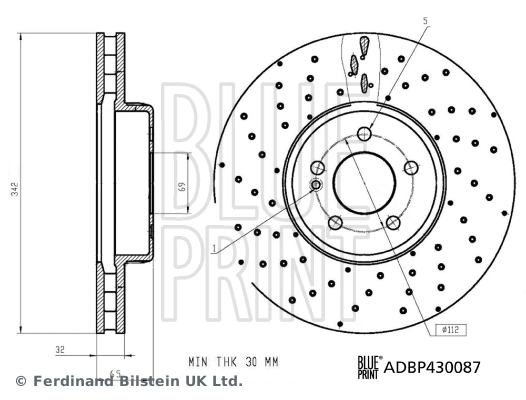 Тормозной диск   ADBP430087   BLUE PRINT