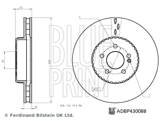 Тормозной диск   ADBP430088   BLUE PRINT