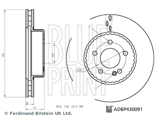 Гальмівний диск   ADBP430091   BLUE PRINT